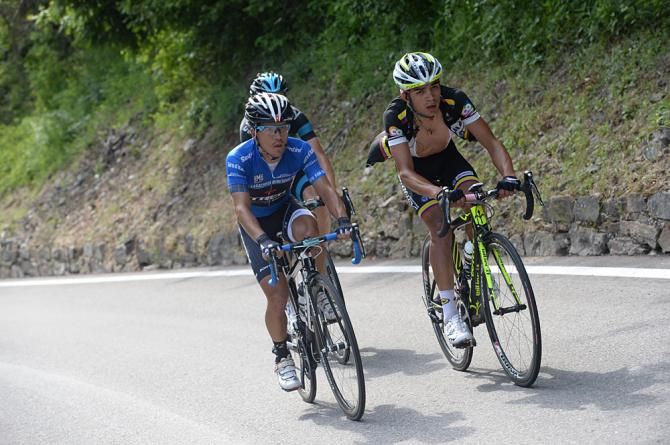 Julian Arredondo (Trek Factory Racing) and Fabio Durante (Colombia) on the final climb