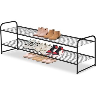 Aooda Long 2-Tier Metal Shoe Rack