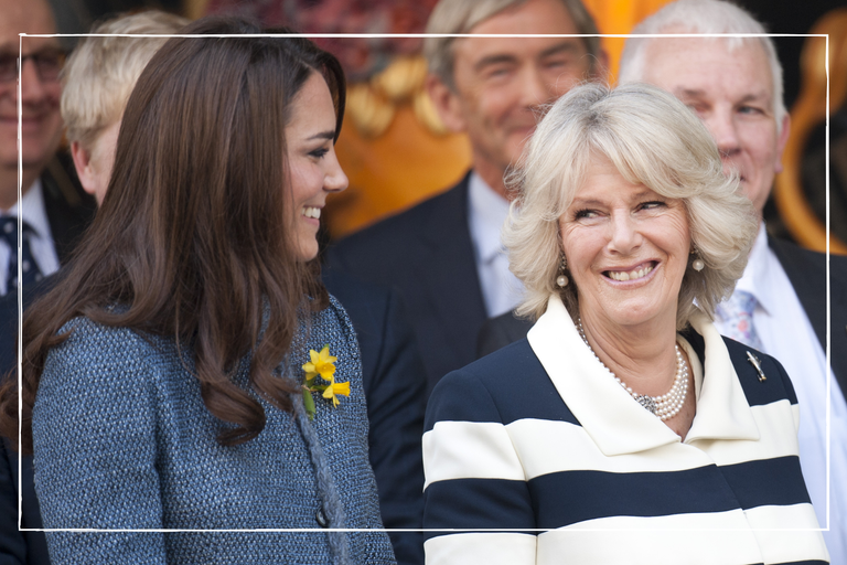 a close up of Kate Middleton and Camilla Parker Bowles