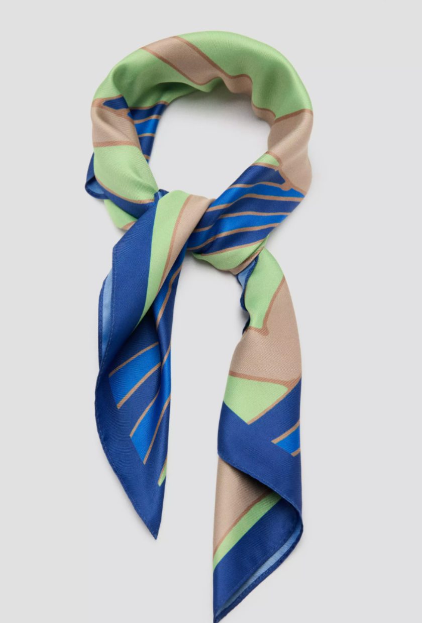 MANGO, Floral-Print Satin Scarf