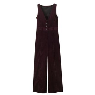 Cord Wide-Leg Layering Jumpsuit