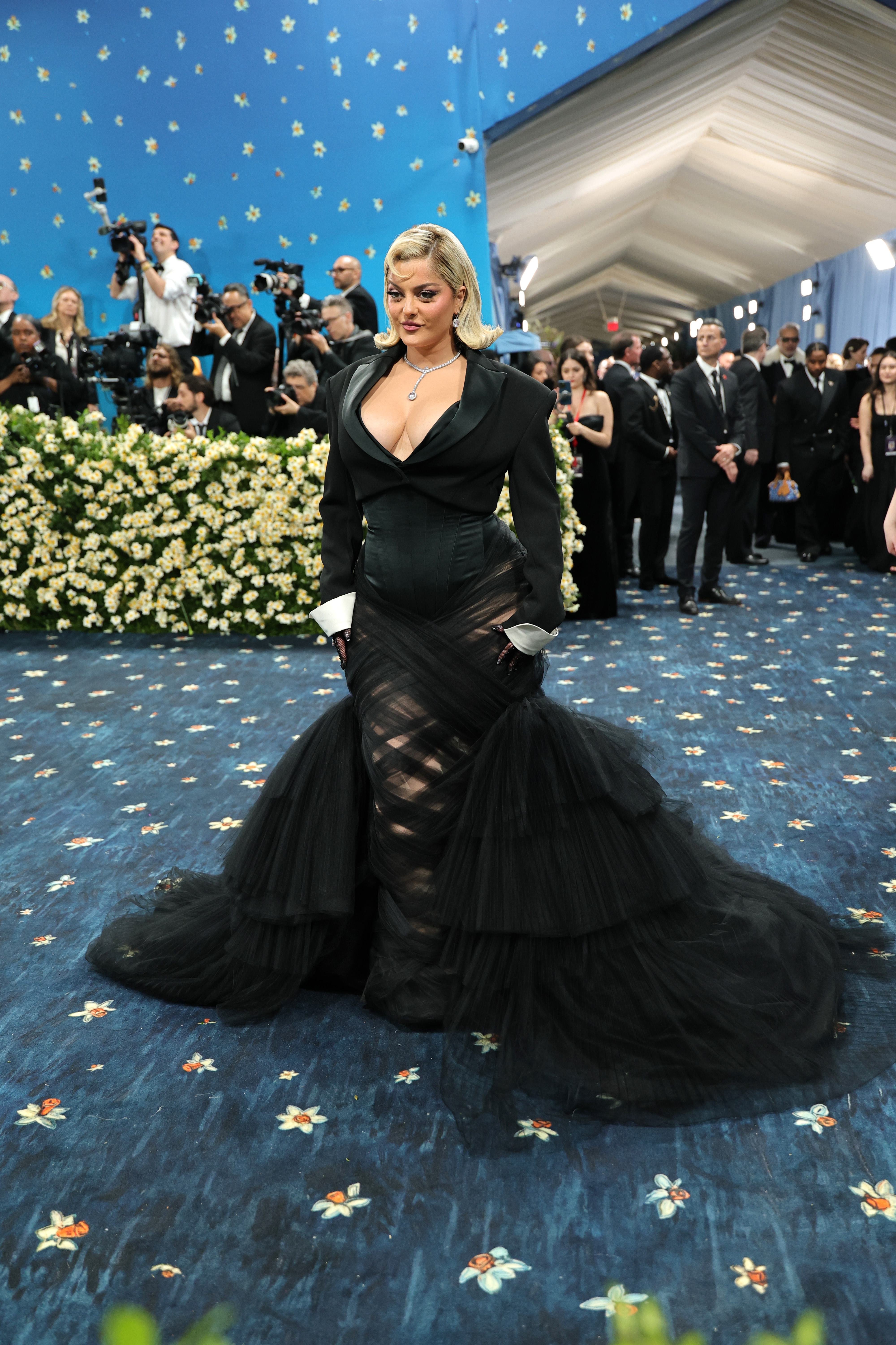 Bebe Rexha attends the 2025 Met Gala Celebrating "Superfine: Tailoring Black Style" at Metropolitan Museum of Art on May 05, 2025 in New York City. (Photo by Dia Dipasupil/Getty Images)