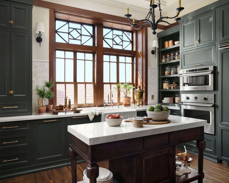 We love Joanna Gaines' Castle kitchen cabinet color scheme | Homes and ...