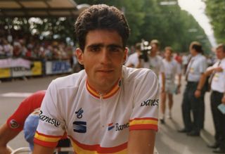 Miguel Indurain looking relaxed ahead of the 1991 Worlds