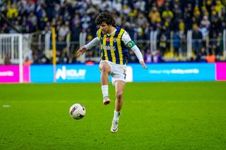 Ferdi Kadioglu of Fenerbahce seen in action during the match. Fenerbahce and Samsunspor faced each other in the Trendyol Super Lig (Turkish Super League), the match took place at Fenerbahce Sukru Saracoglu Stadium (Photo by YAGIZ GURTUG / Middle East Images / Middle East Images via AFP) (Photo by YAGIZ GURTUG/Middle East Images/AFP via Getty Images) Manchester City target