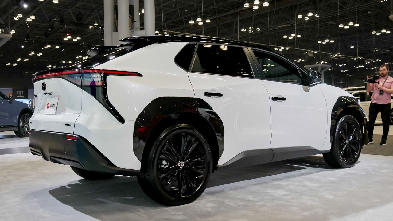 2025 Toyota bZ4X at New York Auto Show.