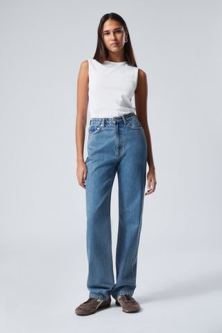 Rowe Super High Waisted Regular Straight Leg Jeans