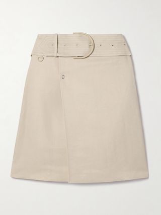 Rock aus Twill mit Gürtel