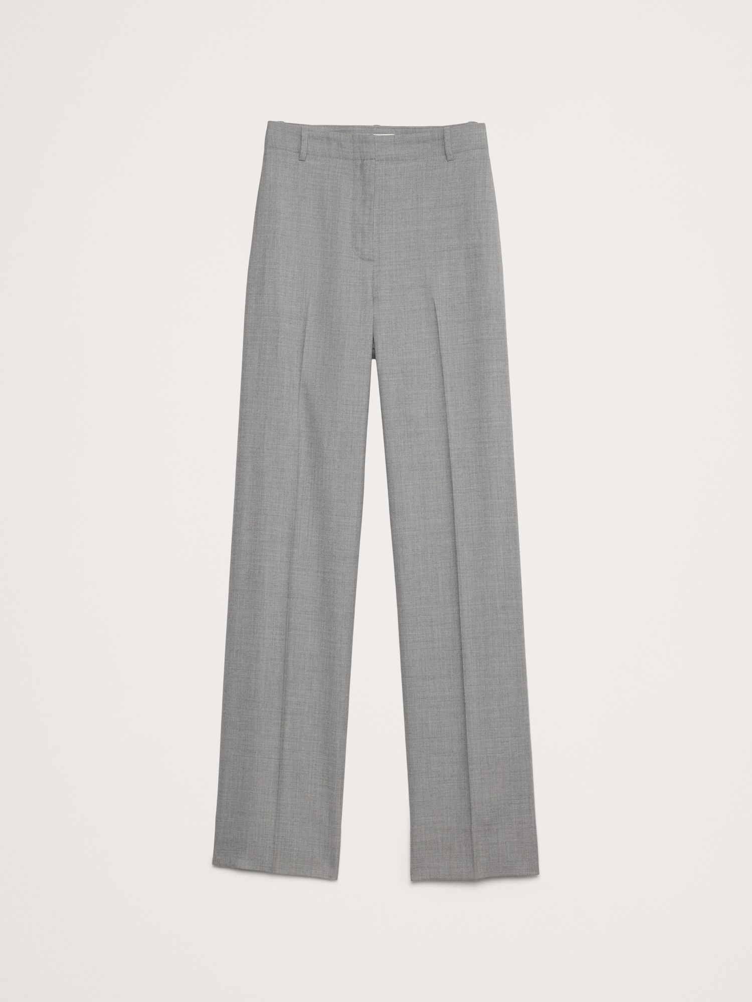 High-Rise Modern Straight Lightweight Wool Flannel Pant