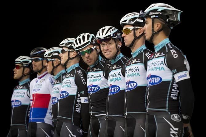 Omega Pharma-QuickStep before the start of the GP de Montr&eacute;al