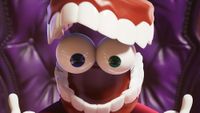 Close-up on Caine's eyeball and teeth face in The Amazing Digital Circus Episode 8