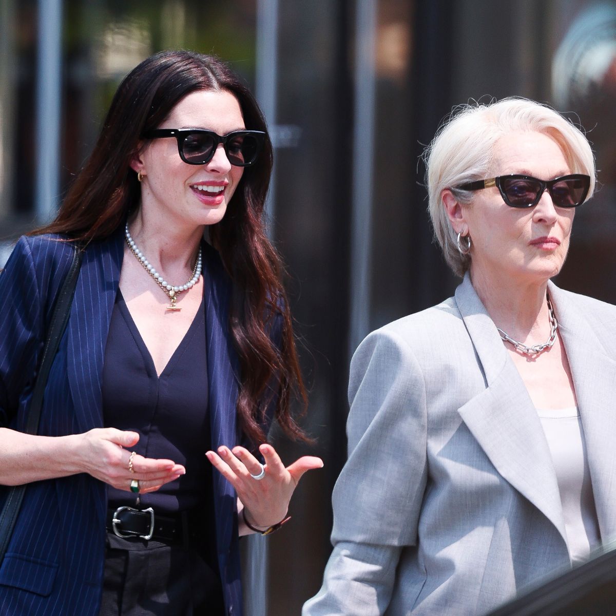 Anne Hathaway and Meryl Streep film The Devil Wears Prada 2