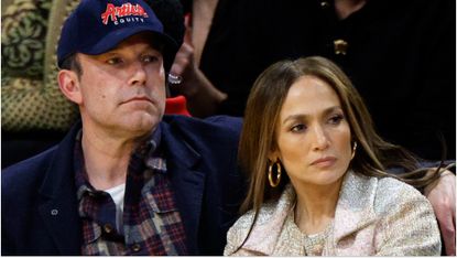 Jennifer Lopez and Ben Affleck attend a basketball game at Crypto.com Arena in Los Angeles on March 16, 2024.