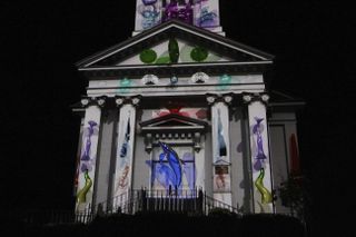 AJA solutions light up an old building with projection mapping.