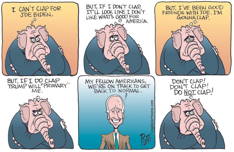 Political Cartoon U.S. biden congress address gop