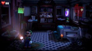 Luigi finds the yellow gem in Twisted Suites