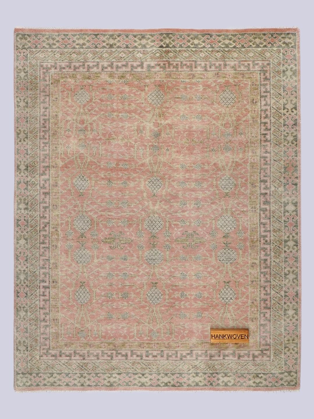 HankWovenCarpets, Handmade Peach Oushak Wool Rug