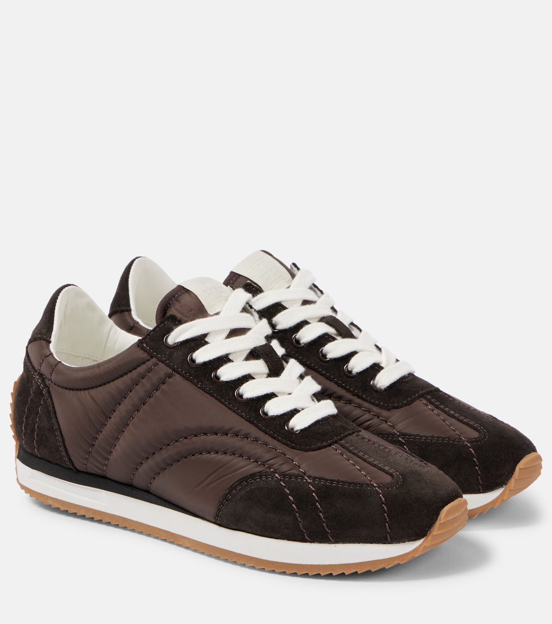 Leather Sneakers in Brown - Toteme