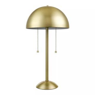 A golden kitchen table lamp