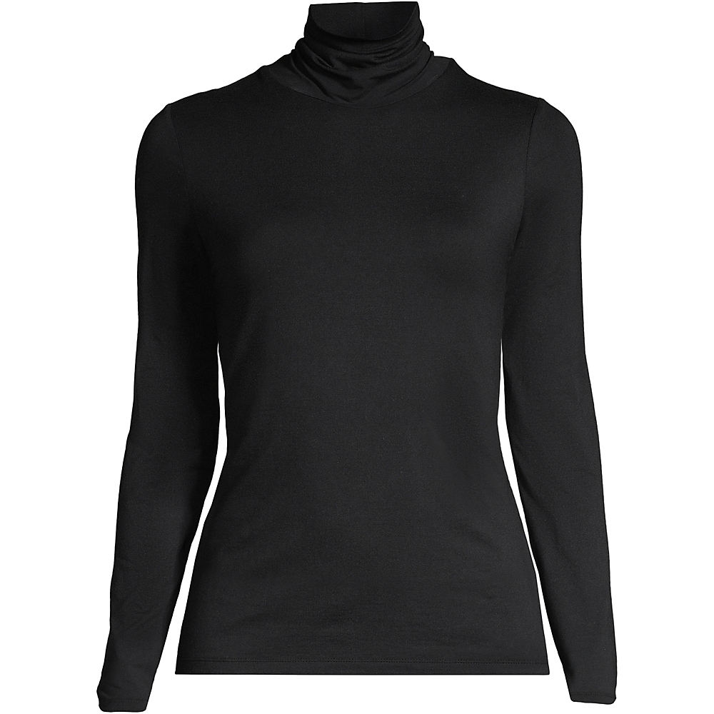 Women's Petite Cotton-Modal Roll Neck Top
