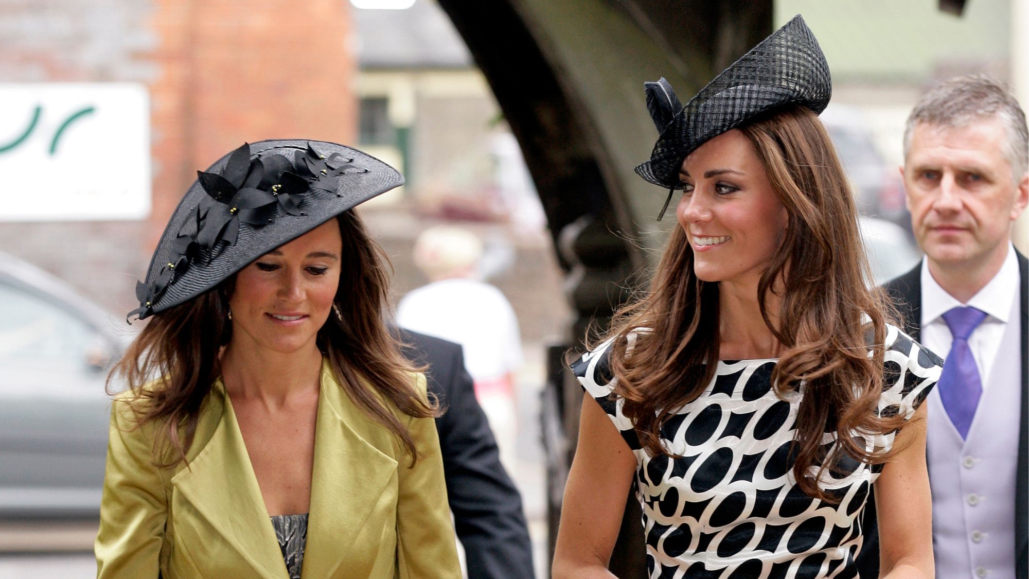 Pippa Middleton and Princess Kate attend a wedding in Lambourn, England