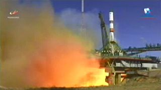Russia's Progress 72 cargo ship lifts off atop a Soyuz rocket from Site 31 of Baikonur Cosmodrome in Kazakhstan on April 4, 2019.