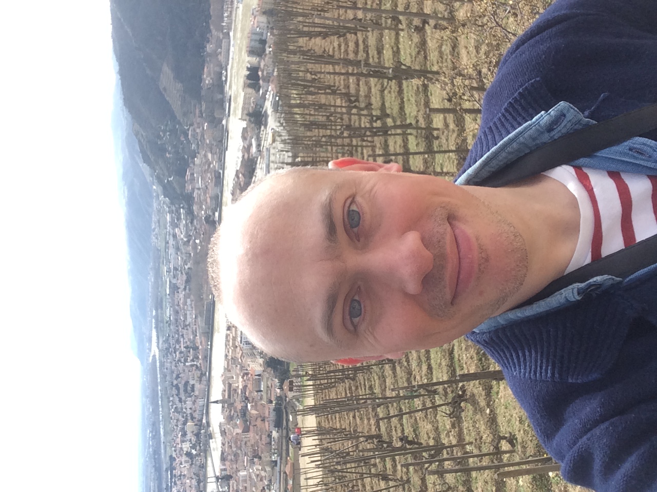 Matt Walls in front of the Rh&amp;ocirc;ne river