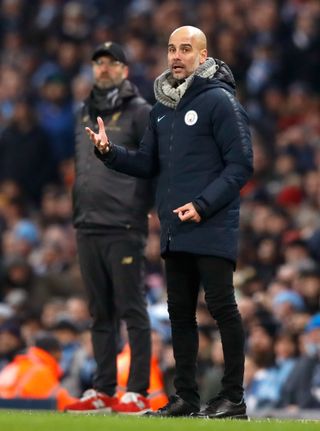 Guardiola has spoken of his respect for Jurgen Klopp (left)