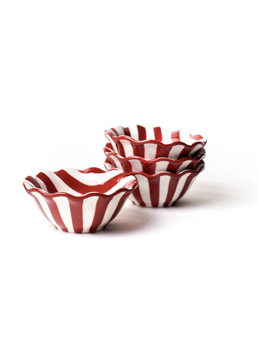 red striped bowls