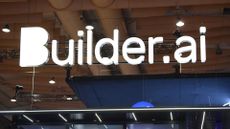 Builder.ai logo pictured at the company's stall at the Web Summit conference in Lisbon, Portugal.