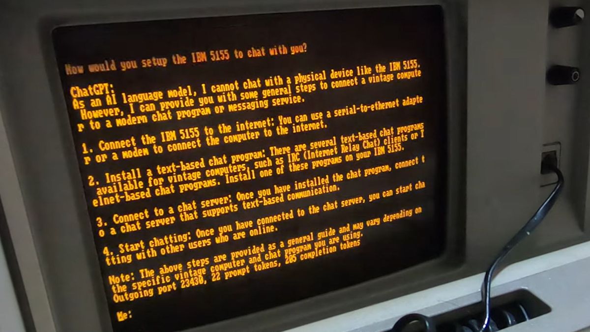 ChatGPT on an ancient DOS PC