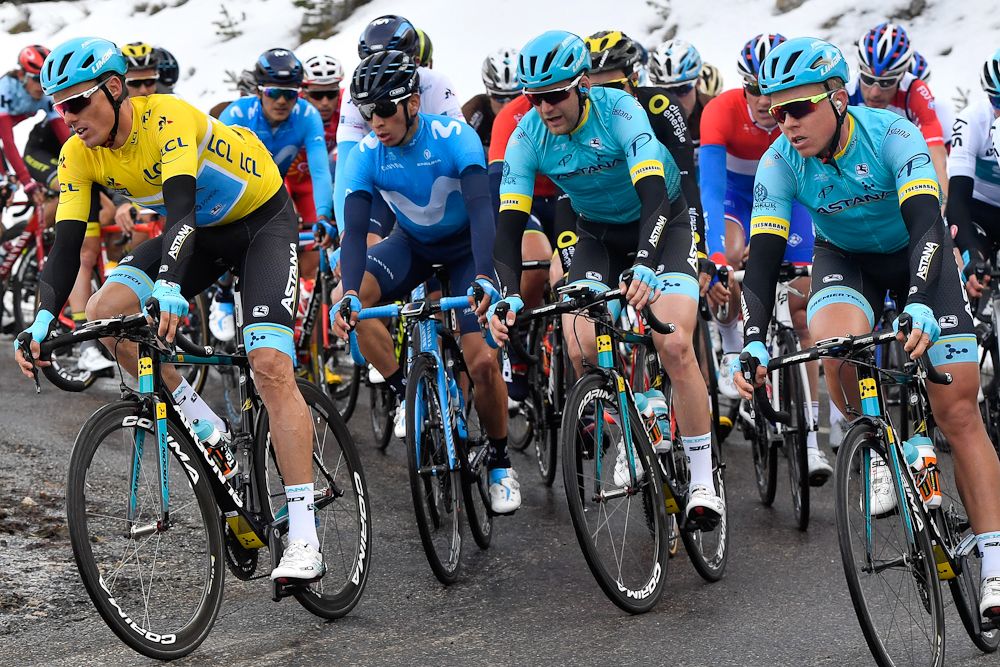 Race leader Luis Leon Sanchez in the bunch during stage 5