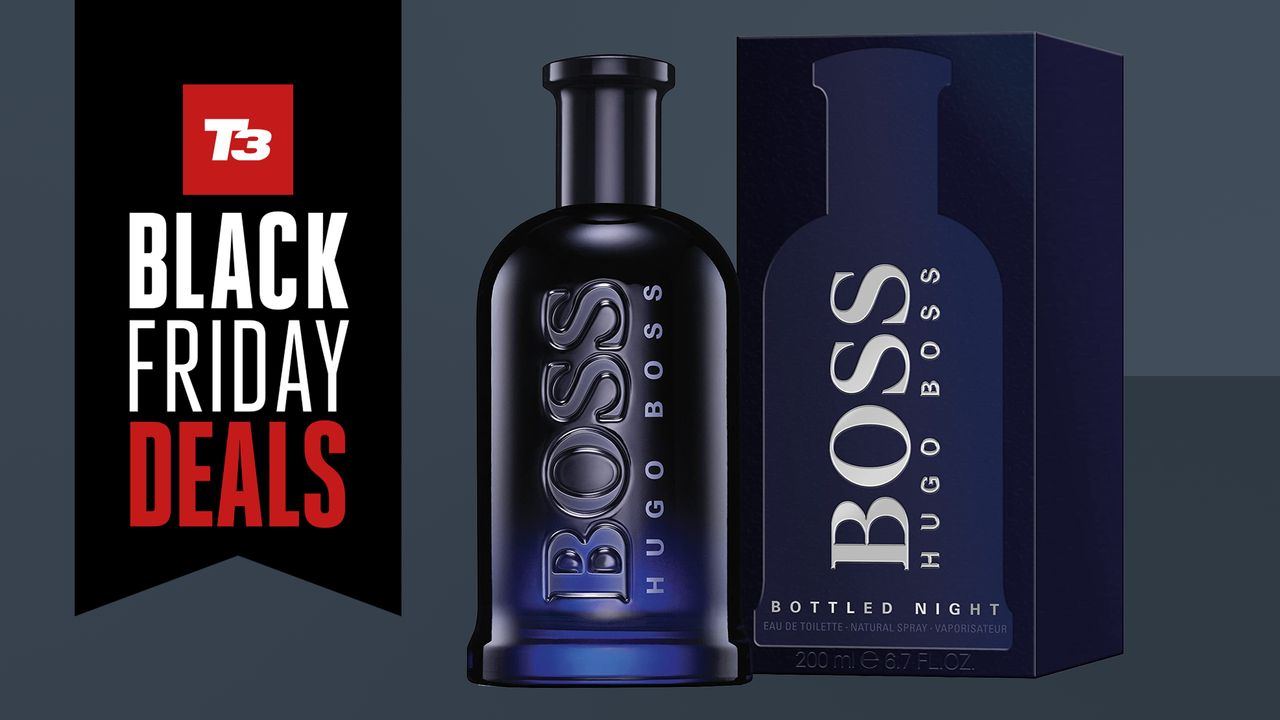 Hugo Boss fragrance ona grey gradient background