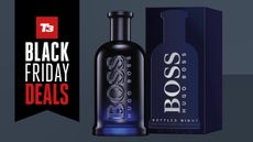 Hugo Boss fragrance ona grey gradient background