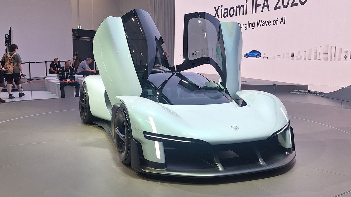 Xiaomi EV, pictured at IFA 2026