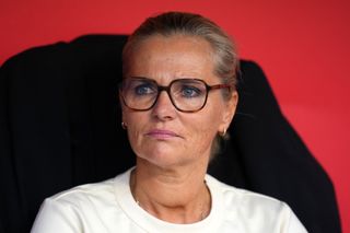 Sarina Wiegman in the dugout