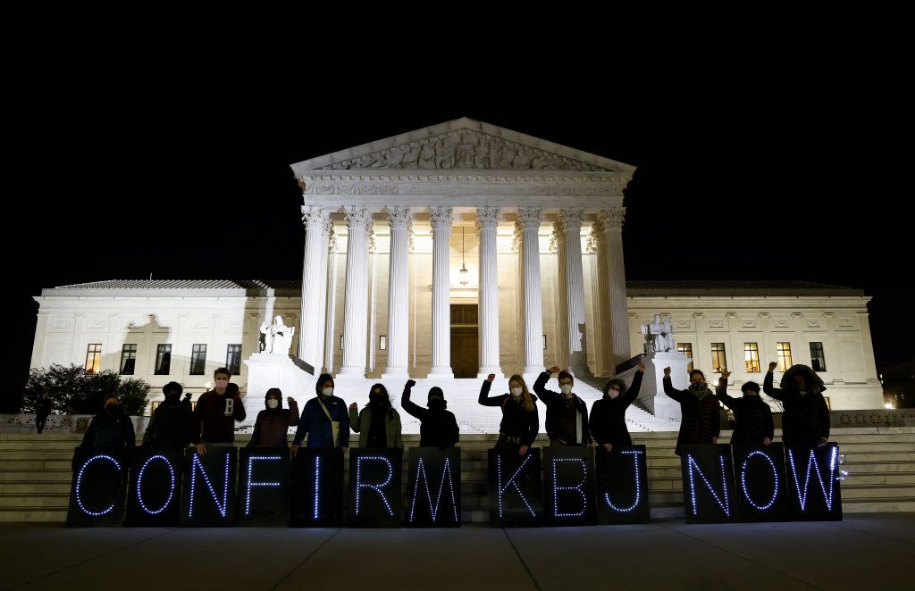 Rally on the Supreme Court steps in support of Ketanji Brown Jackson