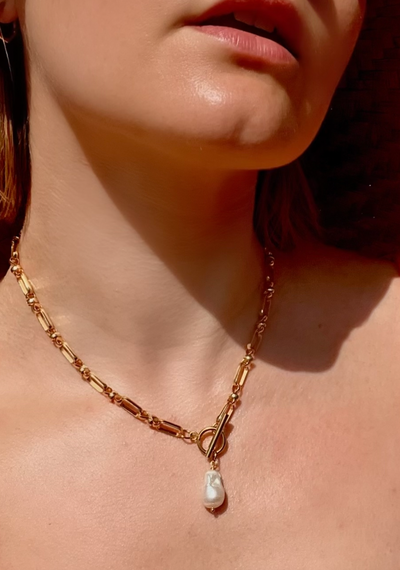 Celeste Gold-Plated Baroque Pearl Necklace