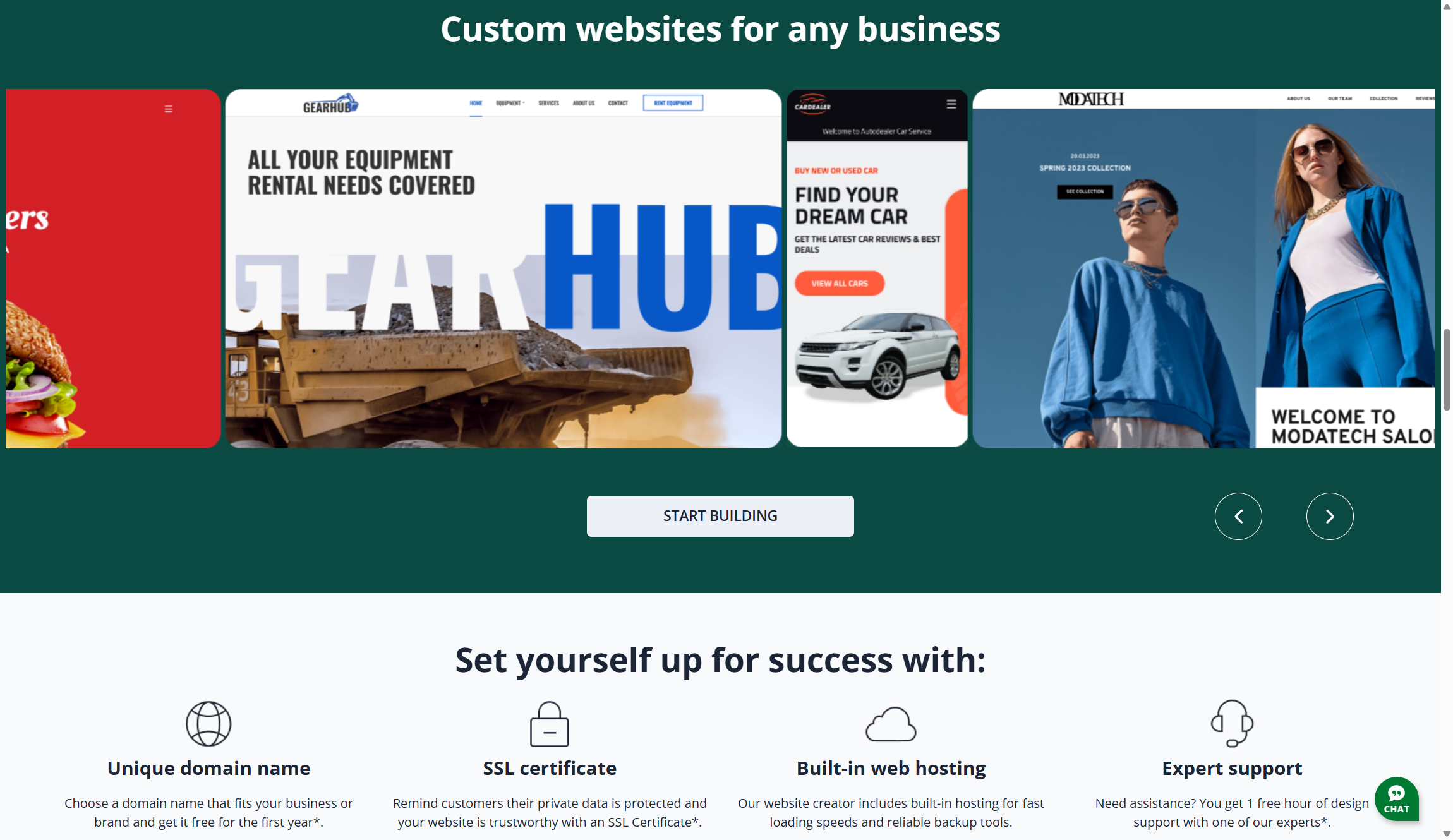 Network Solutions Website Builder features