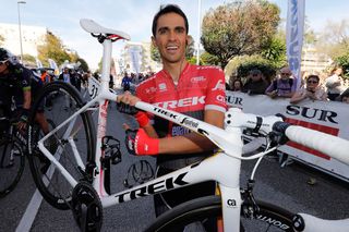 Alberto Contador and his trusty Trek before he starts his season 2017 at the Ruta del Sol.