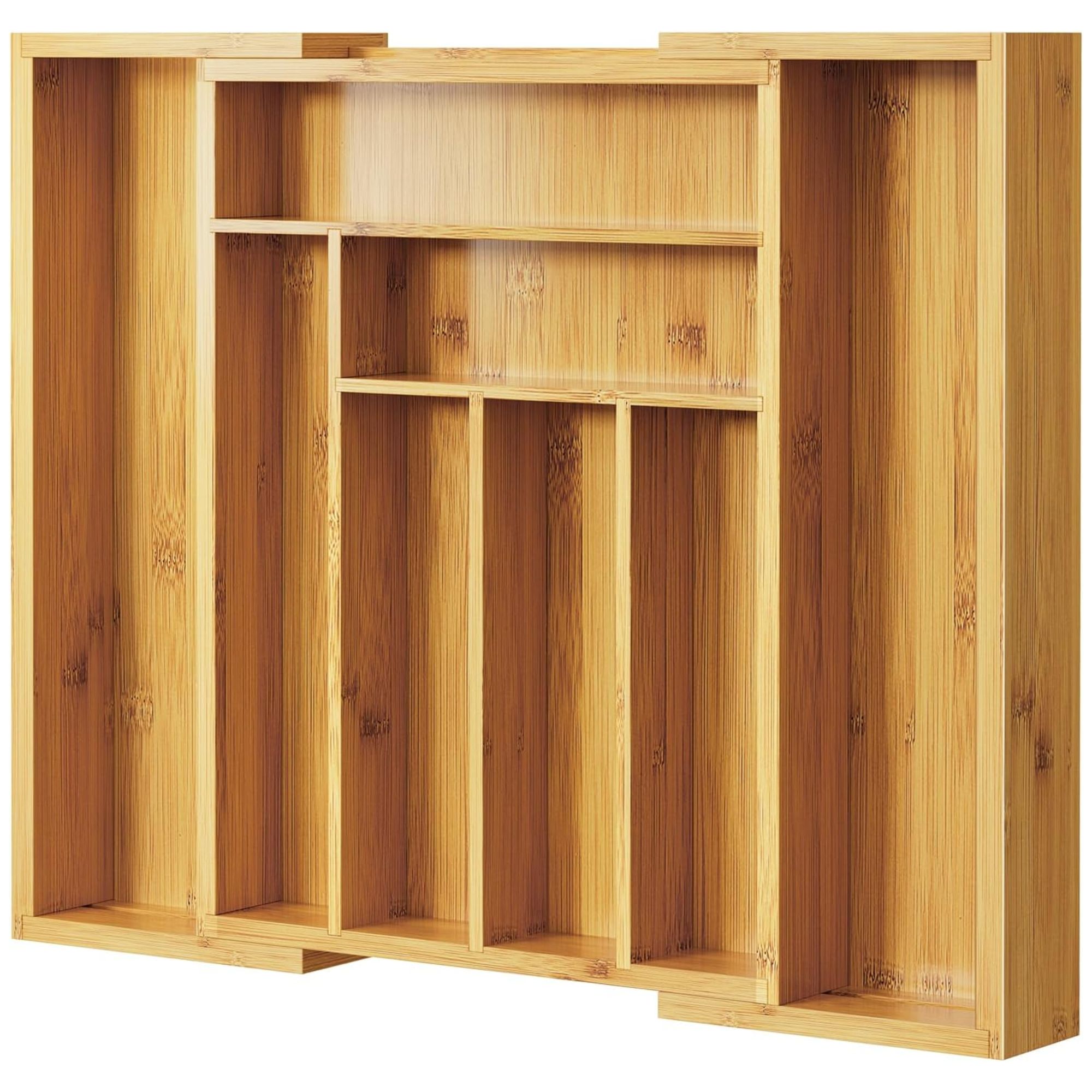 Wooden expandable drawer organizer
