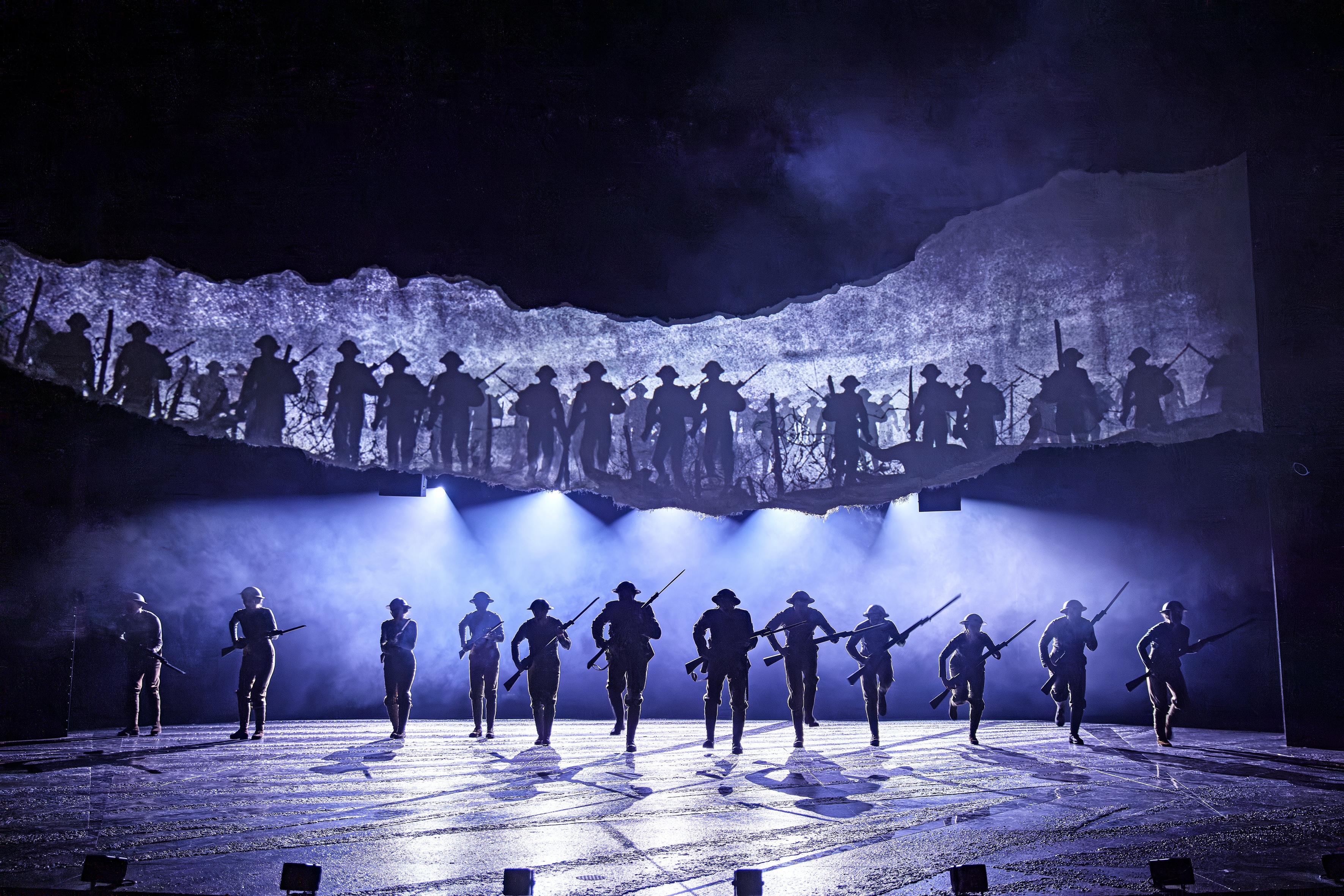 War Horse performance on stage at National Theatre, London