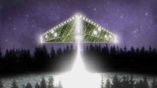 An illustration of a UFO from Netflix's Files of the Unexplained