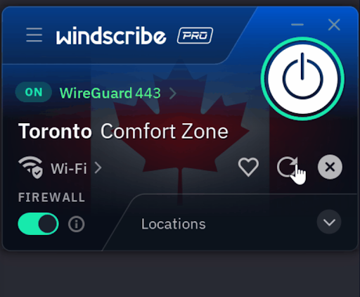 Windscribe&#039;s IP Rotation feature on the VPN app