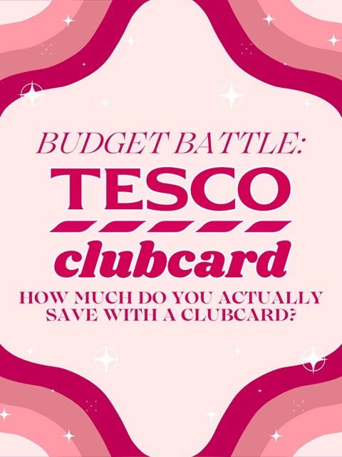 A graphic that says 'Budget Battle: Tesco Clubcard How much do you actually save with a clubcard?'
