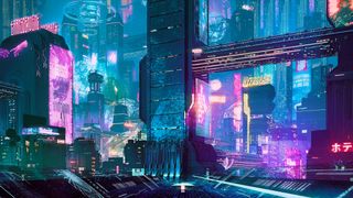 Unreal Editor for Fortnite; a cyberpunk world rendered in Fortnite
