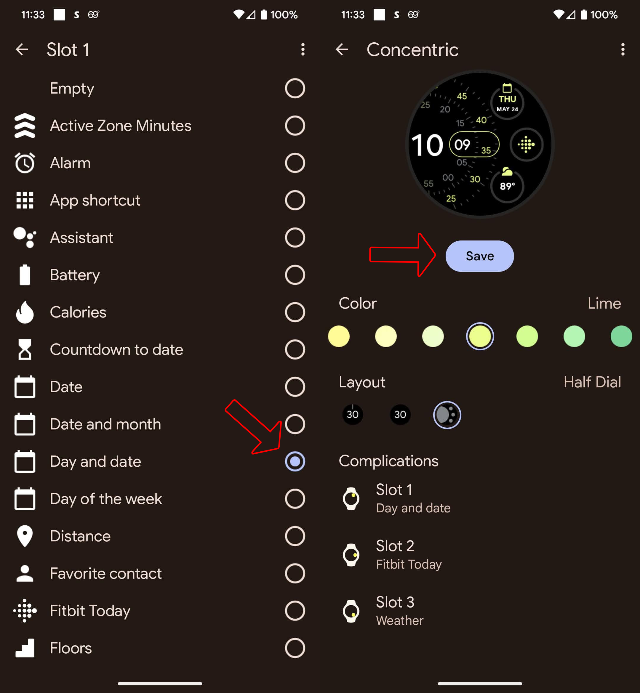 Complicación de Google Pixel Watch que cambia capturas de pantalla en el teléfono