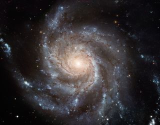 a large spiral galaxy in deep space