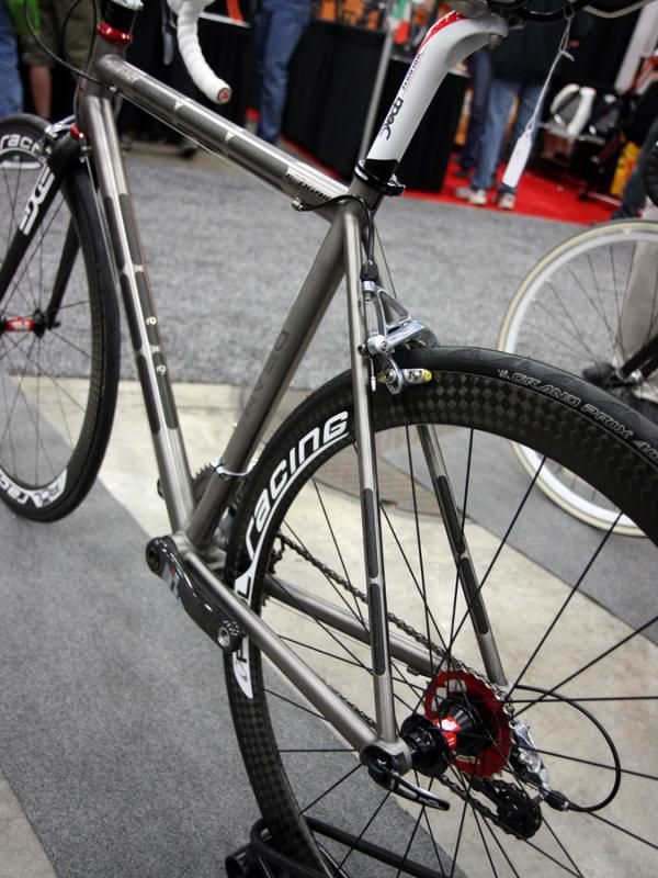 Exogrid panels are also visible on the seat stays of this Dean road bike.