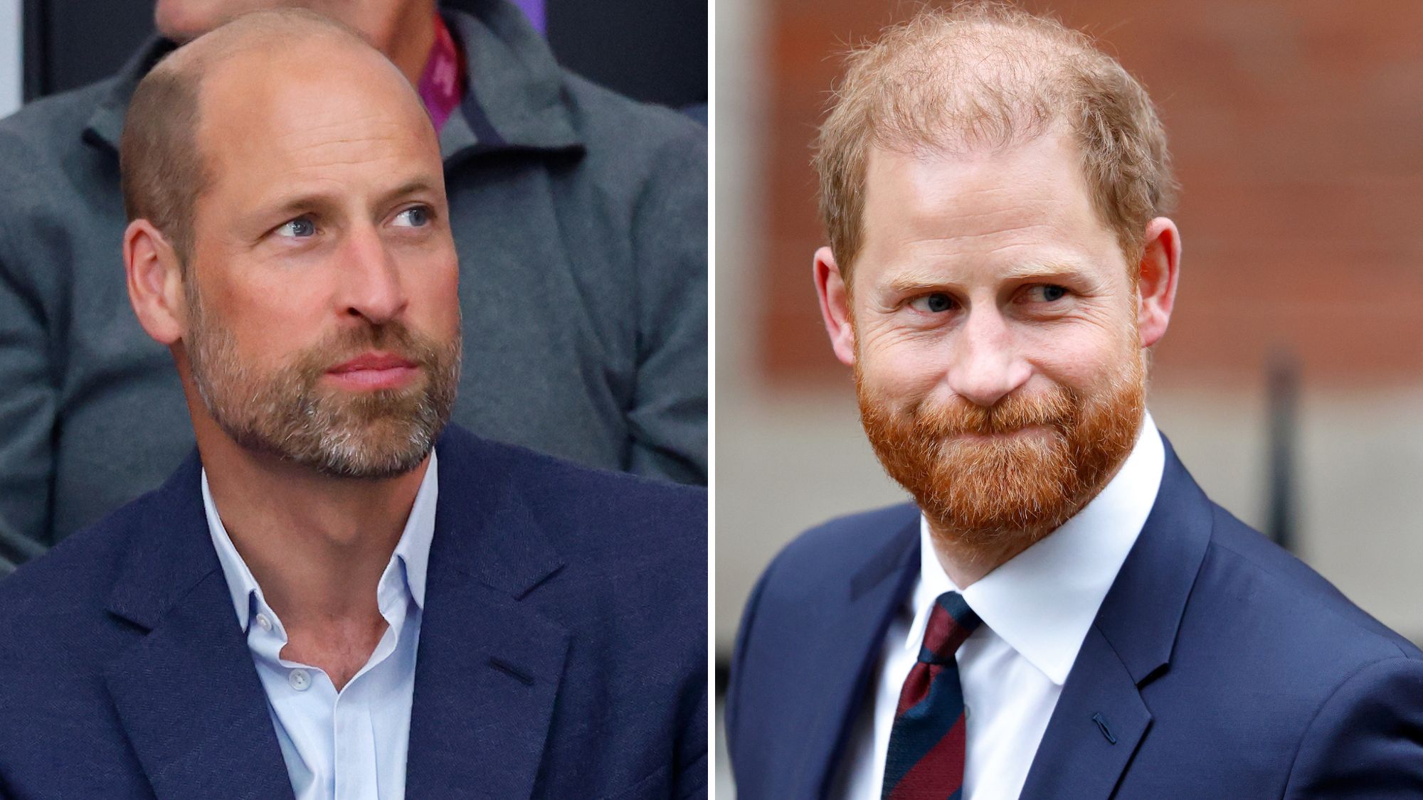 A composite of a picture of Prince William at the Glasgow 2026 Commonwealth Games and a picture of Prince Harry in London in 2026
